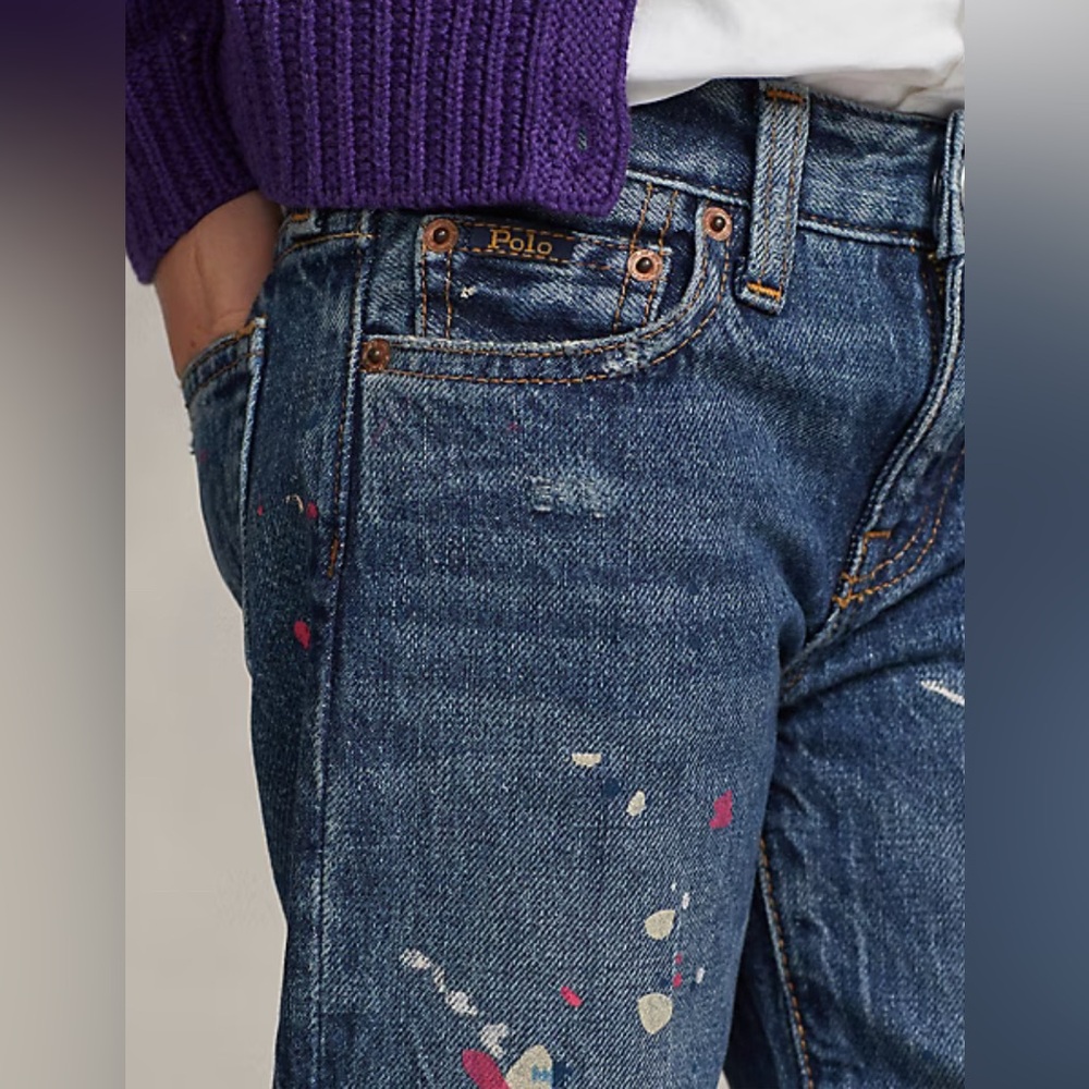 Polo Ralph Lauren High-Rise Paint Splatter Jeans. Size 4T. - Picture 5 of 13
